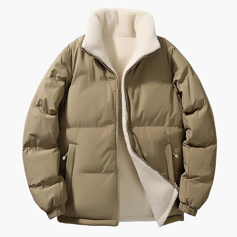 Herren Winter Steppjacke mit Stehkragen und Fleecefutter – Urban Casual Komfort