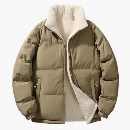 Herren Winter Steppjacke mit Stehkragen und Fleecefutter – Urban Casual Komfort