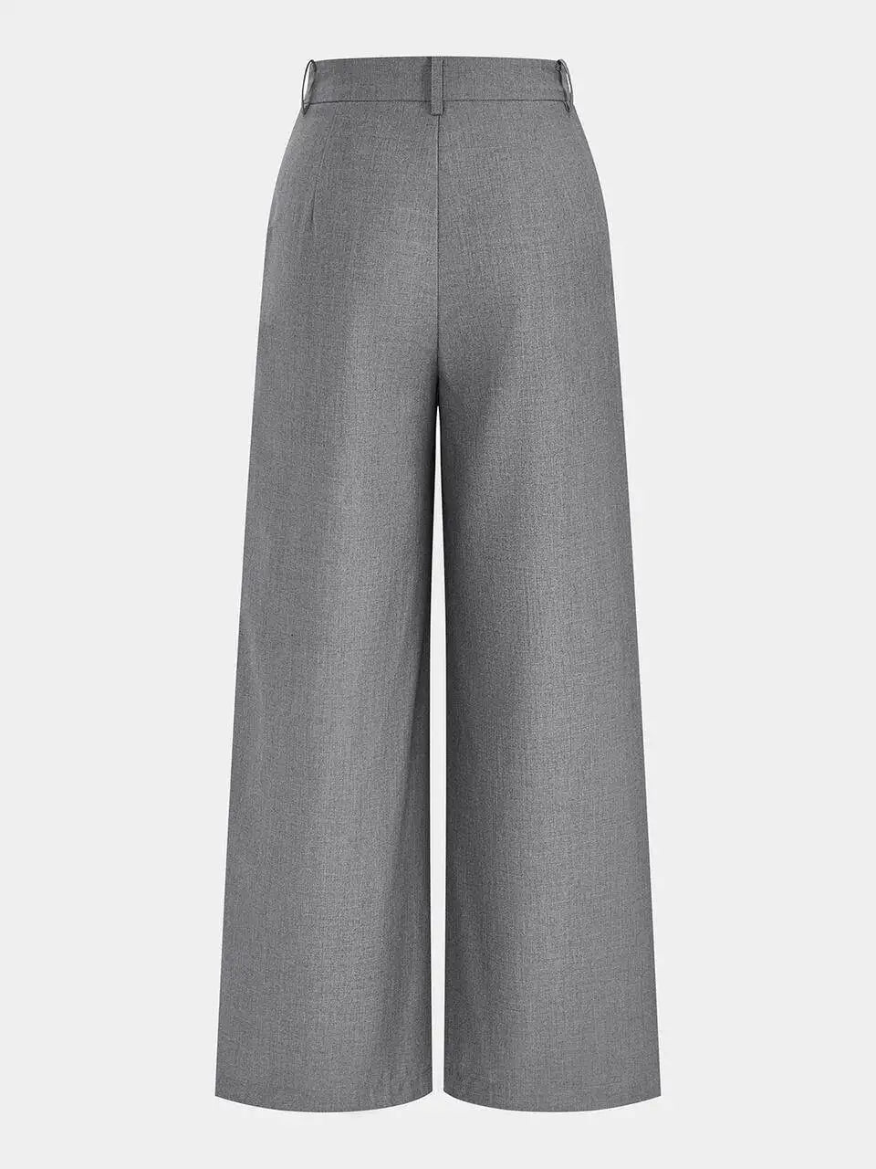 Graue Damen Culotte mit Wickel-Optik und weitem Bein