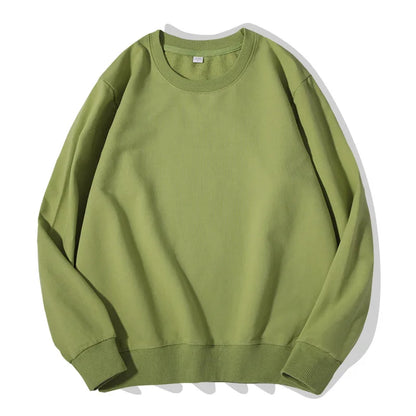 Unisex Langarm Sweatshirt Rundhalsausschnitt Freizeit Pullover Einfarbig