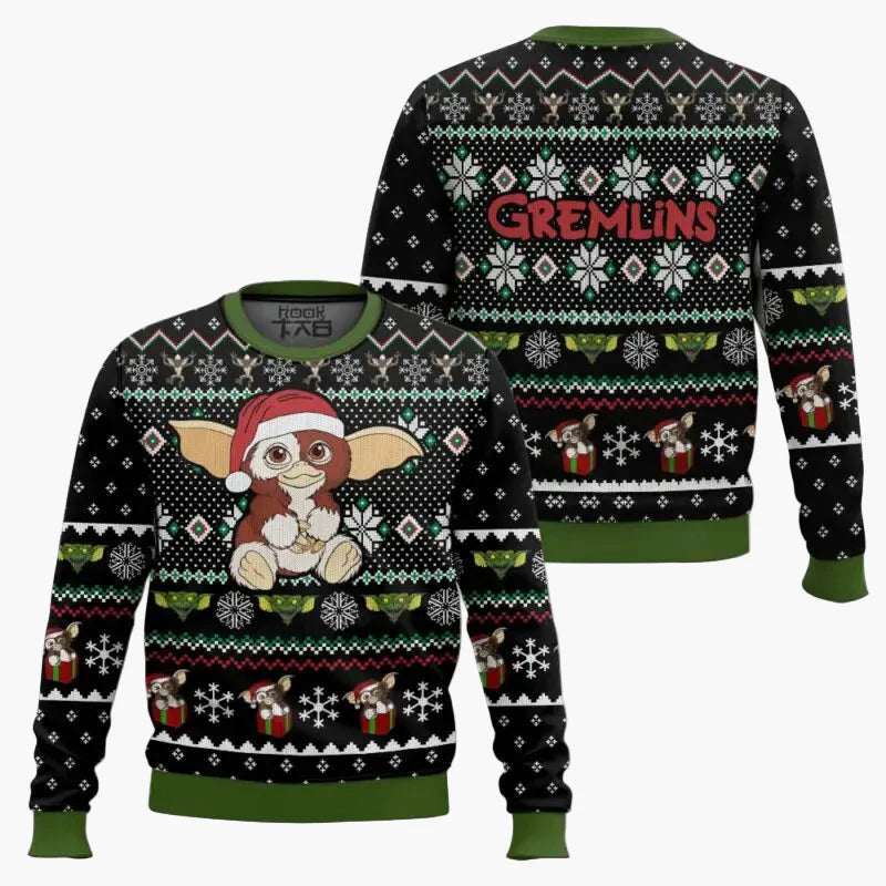 Herren Weihnachtspullover Gremlins Ugly Christmas Sweater – Lustiger Fanartikel für Weihnachten