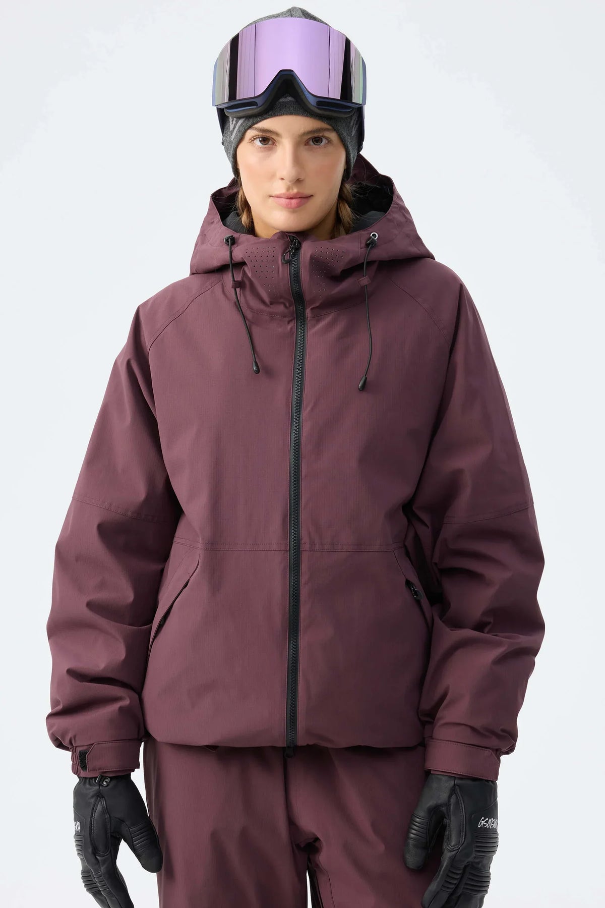 Winter Sportjacke mit Kapuze für Damen, Rosa