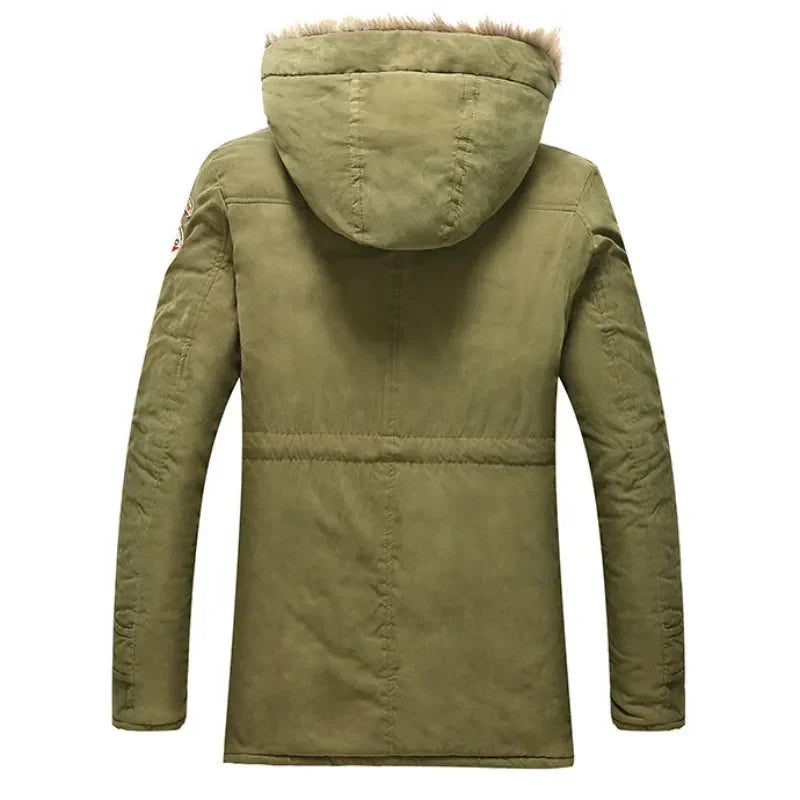 Herren Winterparka mit Kapuze, Kunstpelzbesatz und Innenfutter, verschiedene Farben