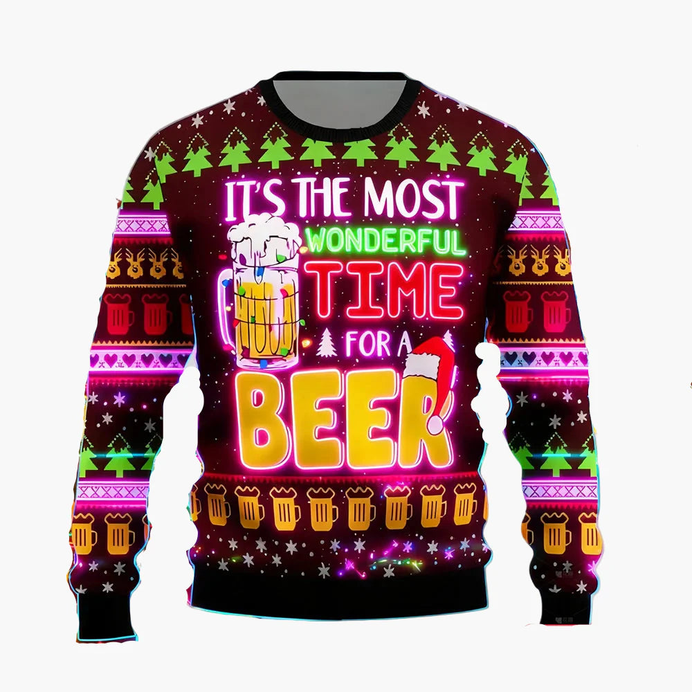 Herren Weihnachts-Pullover Lustig – It's the Most Wonderful Time for a Beer, Ugly Christmas Sweater Party