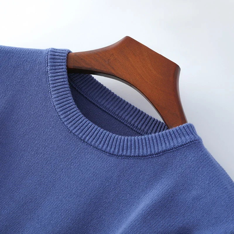 Herren Rundhals Pullover Strickpullover Langarm Feinstrick