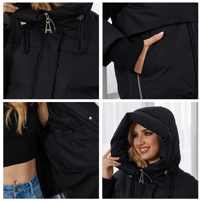 Damen Winter Steppjacke mit Kapuze – Modische warme Outdoorjacke für kalte Tage