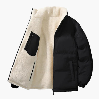 Herren Winter Steppjacke mit Stehkragen und Fleecefutter – Urban Casual Komfort