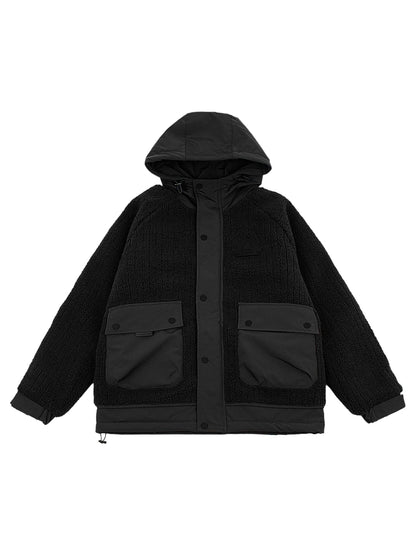 Teddyfleece Winterjacke mit Kapuze & Taschen Herren