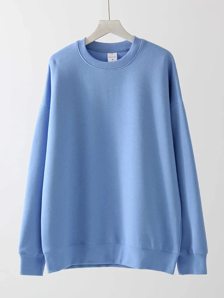 Unisex Langarm Sweatshirt Rundhalsausschnitt Freizeit Pullover Weicher Stoff