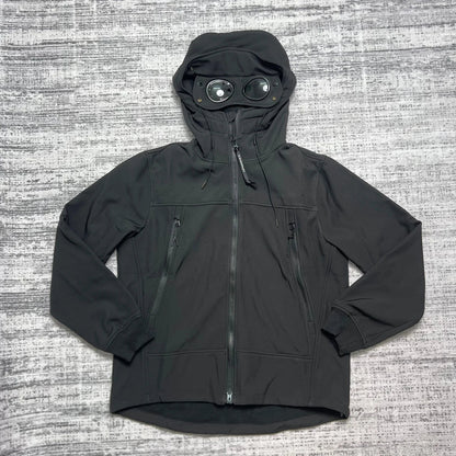 Unisex Kapuzenjacke Softshell mit Brillen-Kapuze Schwarz