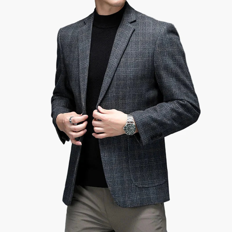 Herren Modernes Business-Sakko im klassischen Karo-Stil – Eleganter Freizeit- und Büro-Blazer