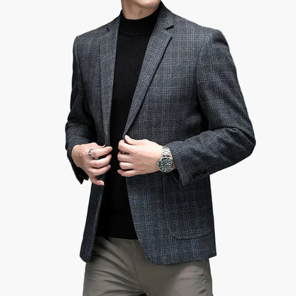 Herren Modernes Business-Sakko im klassischen Karo-Stil – Eleganter Freizeit- und Büro-Blazer