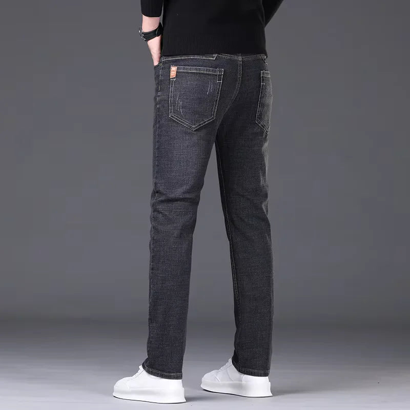 Herren Jeans Hose Straight Fit Dunkelblau Blau Schwarz mit 5 Taschen