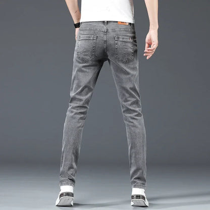 Jeans Herren Slim Fit Hellblau Stretch-Denim
