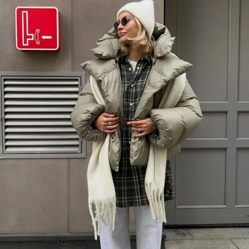 Damen Pufferjacke mit Kapuze – Kurzer Steppmantel