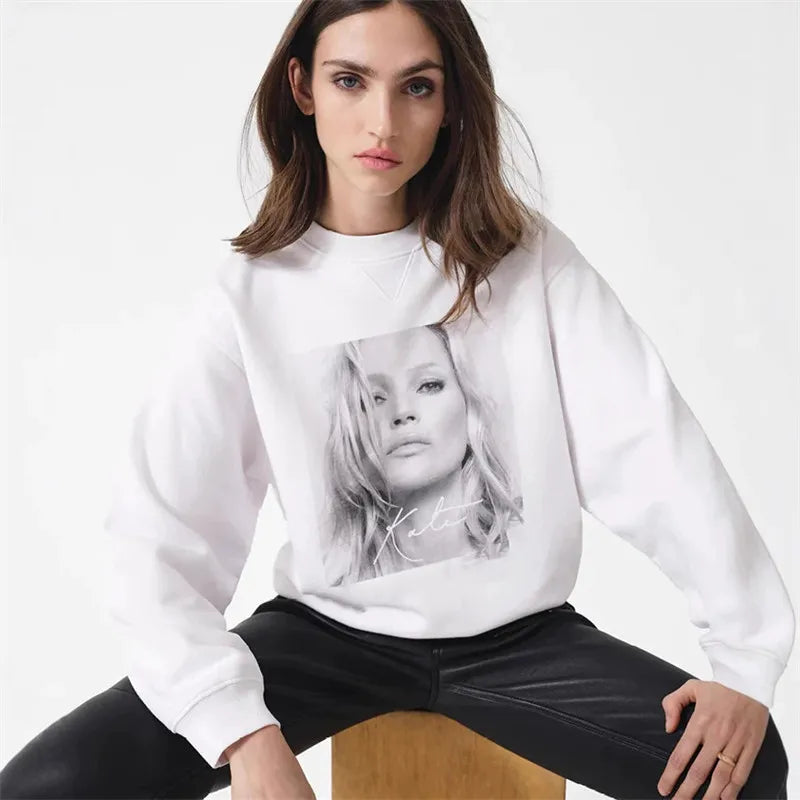 Damen Oversize Sweatshirt Rundhals Grau mit „PARIS“-Schriftzug