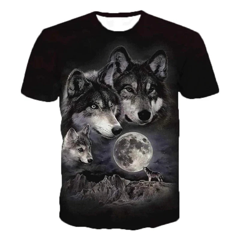 Hoodie mit Wolf-Motiv, bunte Grafik, Kapuzenpullover