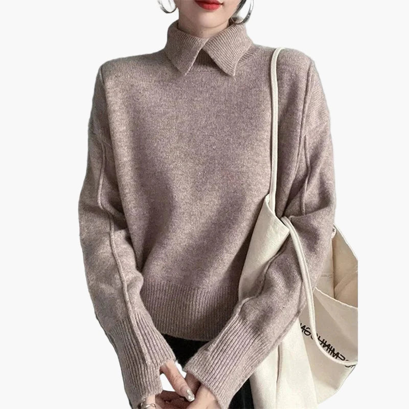 Damen Pullover mit Kragen – Eleganter Strickpullover für Alltag und Büro