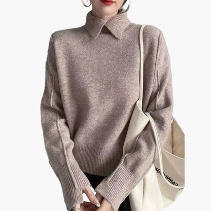 Damen Pullover mit Kragen – Eleganter Strickpullover für Alltag und Büro