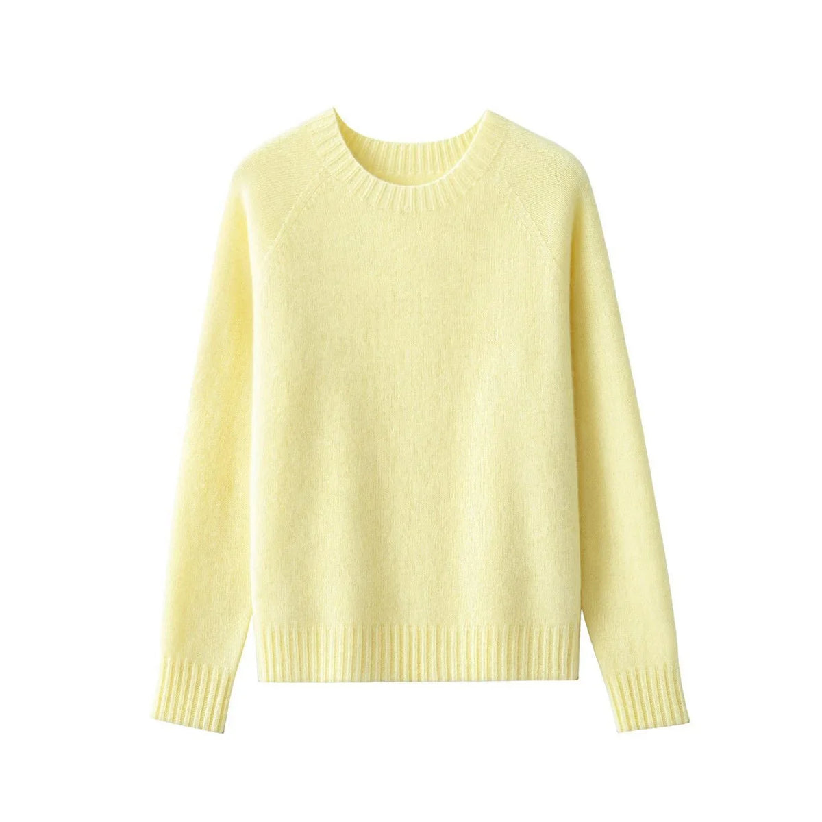 Damen Pullover Rundhals Langarm Strickpullover Einfarbig