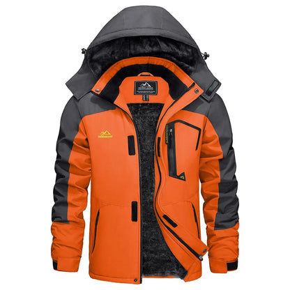Winter Outdoorjacke für Herren mit Kapuze und Plüschfutter, viele Farben
