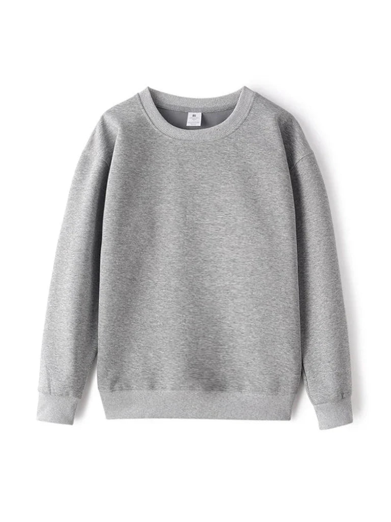 Unisex Langarm Sweatshirt Basic Rundhals in verschiedenen Farben