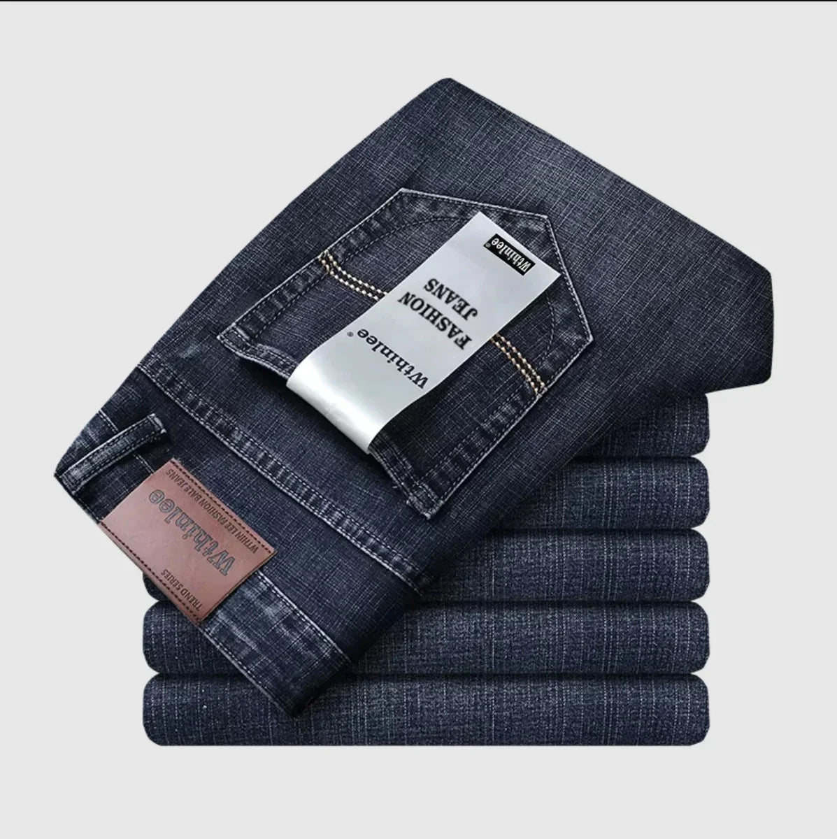 Herren Jeans Hose Straight Fit Denim Freizeithose Blau