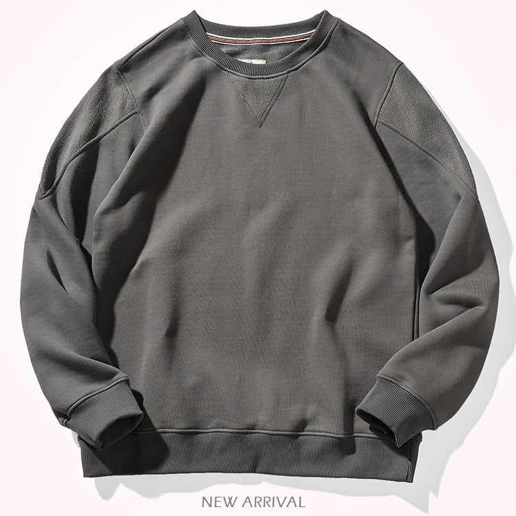 Herren Rundhals Sweatshirt Basic Pullover Langarmshirt Unifarben