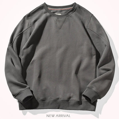 Herren Rundhals Sweatshirt Basic Pullover Langarmshirt Unifarben