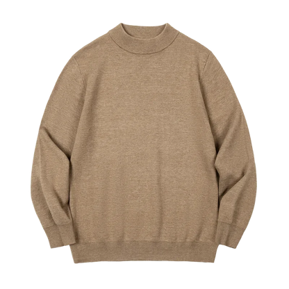 Herren Mock-Neck Pullover Uni-Farben Strickpullover Basic