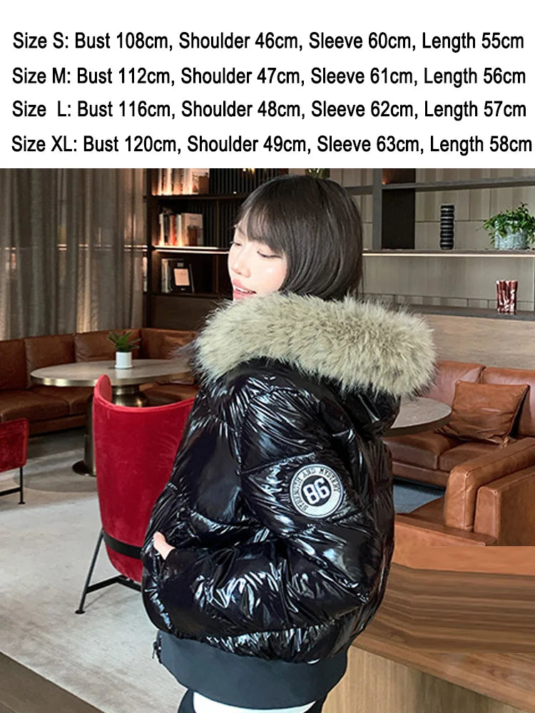 Damen Steppjacke mit Kapuze und Druckknöpfen, Winterjacke gefüttert
