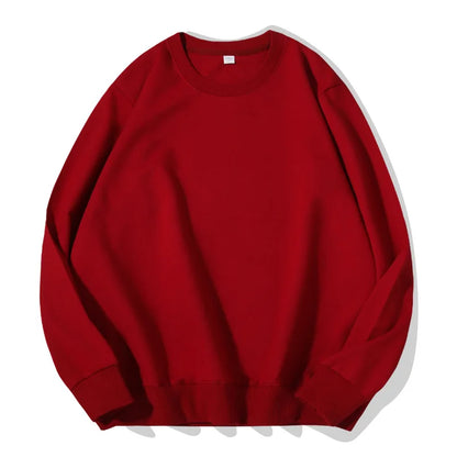 Unisex Langarm Sweatshirt Rundhalsausschnitt Freizeit Pullover Einfarbig
