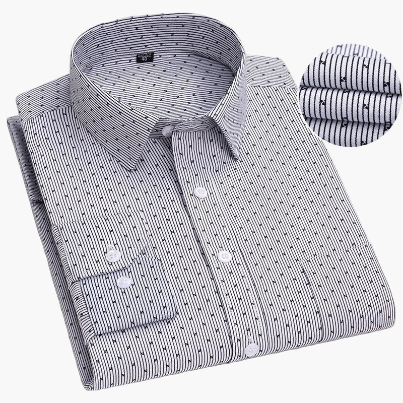 Herren Business Hemd Slim Fit – Gestreiftes Langarmhemd für Büro & Alltag