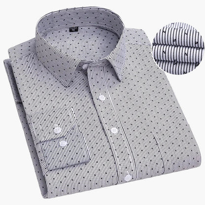 Herren Business Hemd Slim Fit – Gestreiftes Langarmhemd für Büro & Alltag