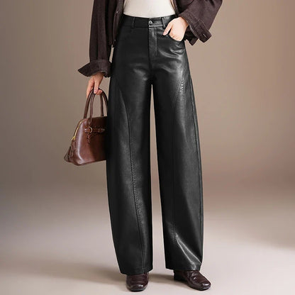 Damen Weite Hose mit weitem Bein und hoher Taille