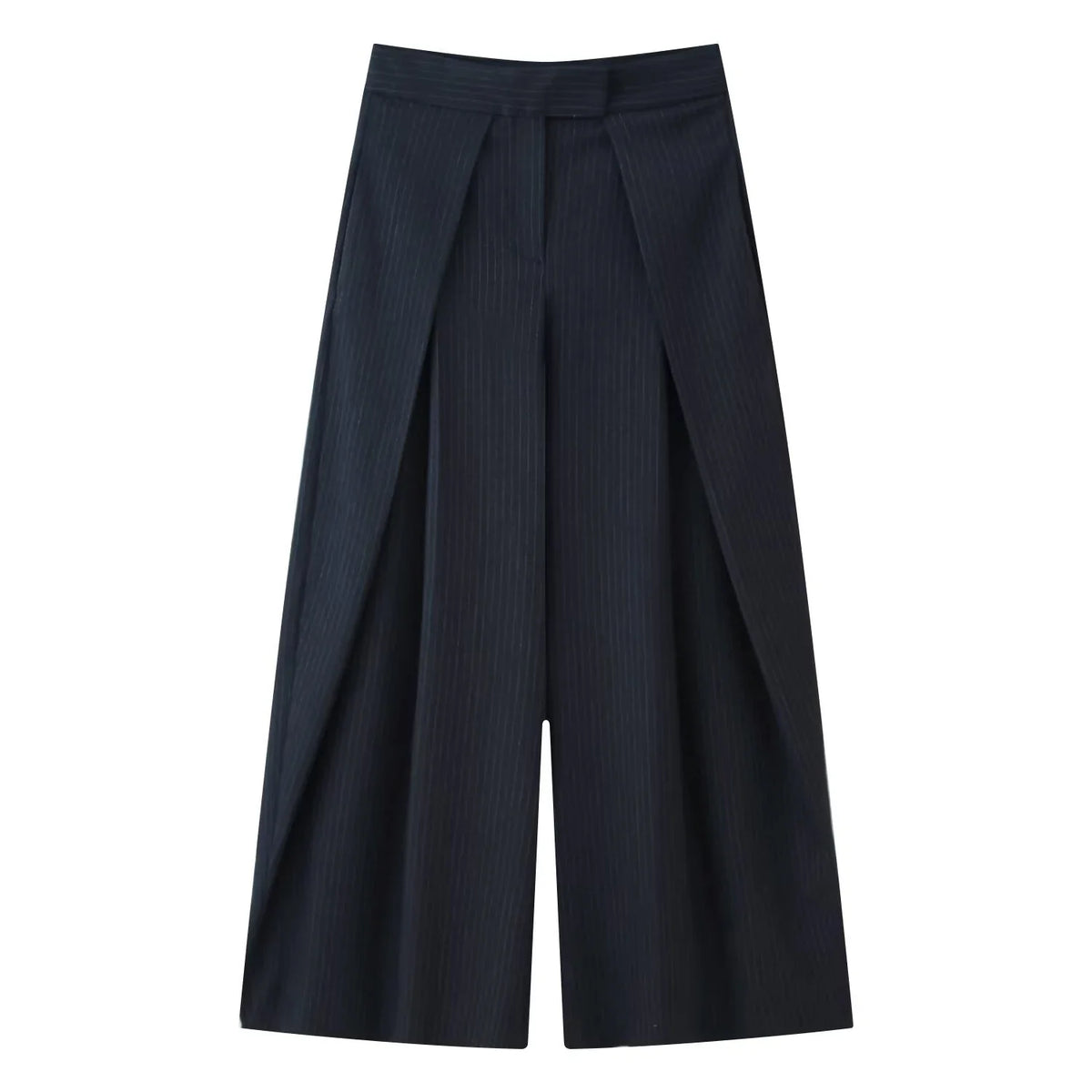Damen Weite Culotte Hose mit Falten Kurz Weites Bein