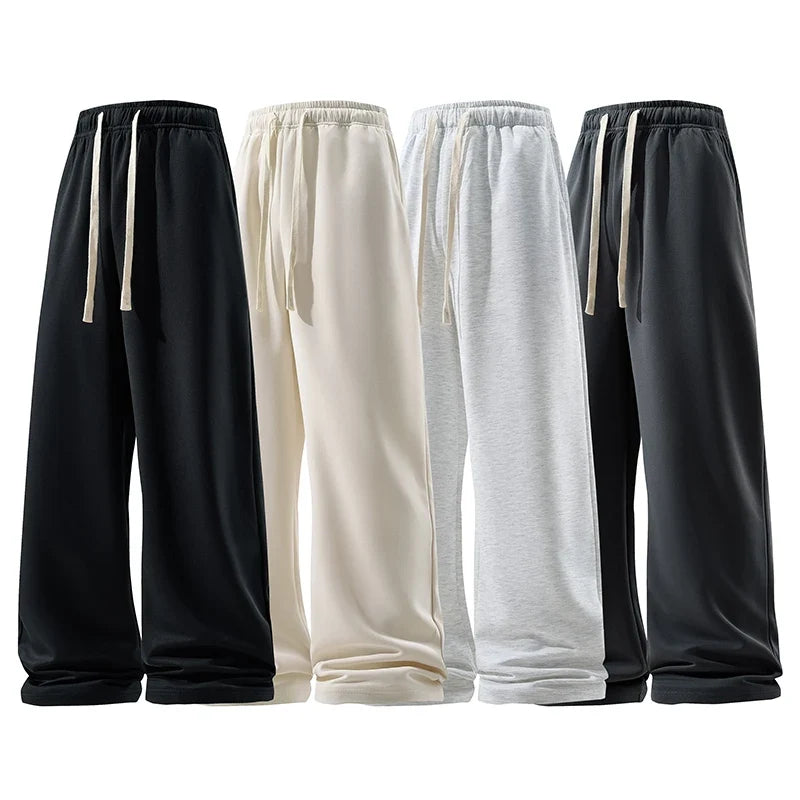 Unisex Jogginghose Weites Bein mit Kordelzug – Schwarz, Dunkelgrau, Hellgrau, Beige