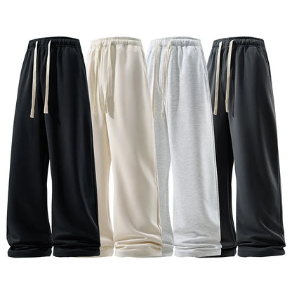 Unisex Jogginghose Weites Bein mit Kordelzug – Schwarz, Dunkelgrau, Hellgrau, Beige