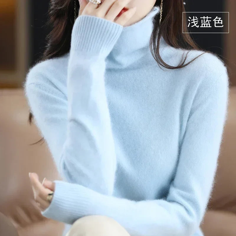 Damen Rollkragenpullover mit langen Ärmeln, weiches Material