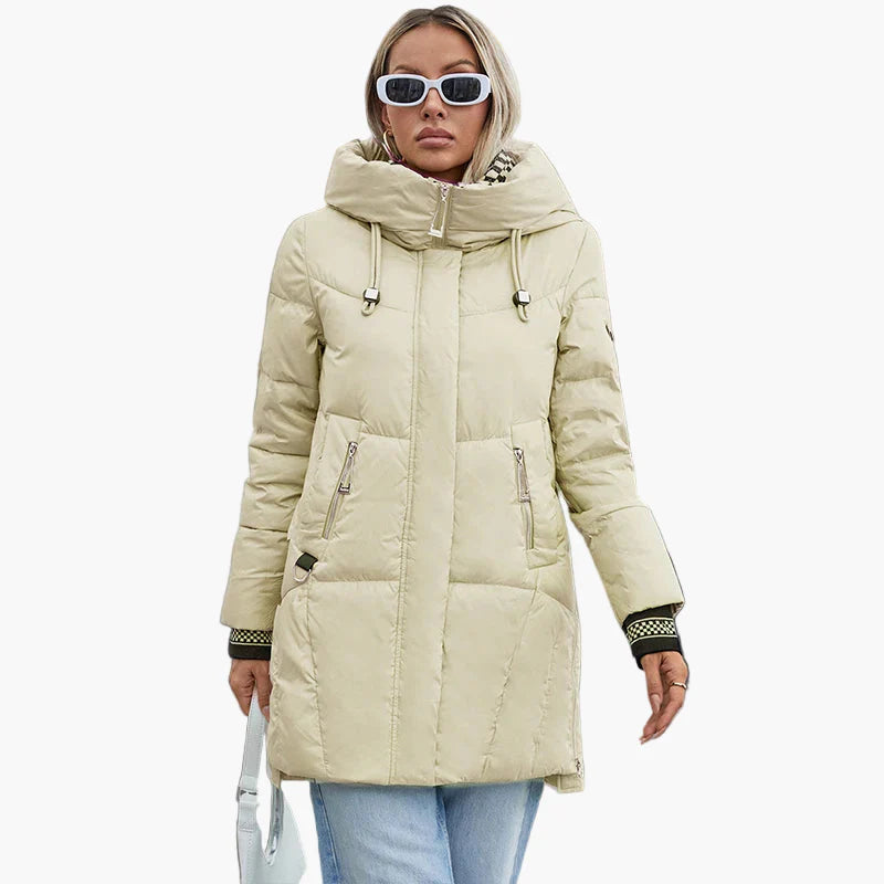 Damen Winter Steppmantel mit Kapuze – Modischer, warmer Outdoor Parka für Alltag und Freizeit