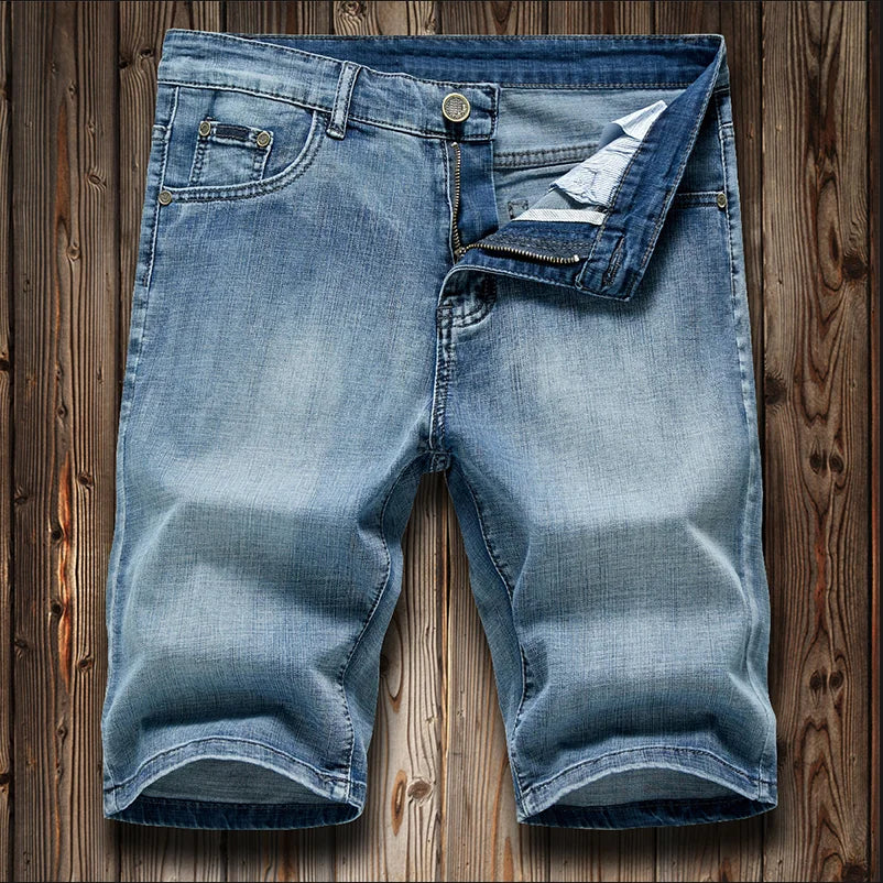 Herren Jeans-Bermudas Kurze Hose Straight Fit Denim Shorts