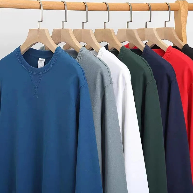 Unisex Langarm Sweatshirt Rundhals Grau meliert