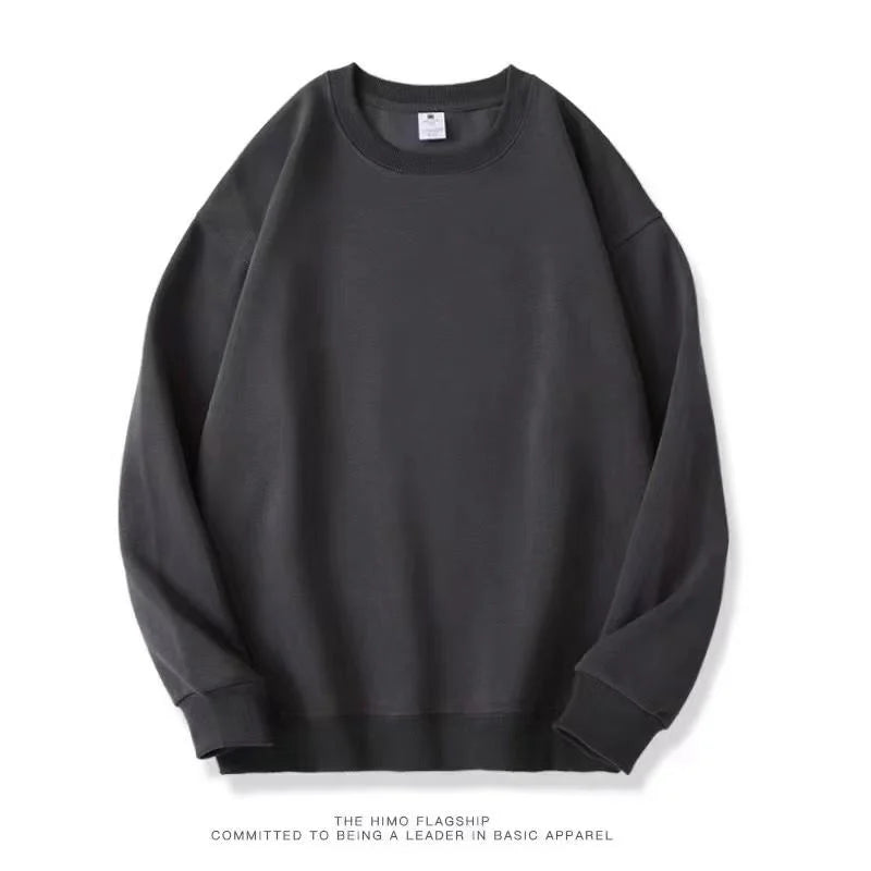 Unisex Basic Rundhals Sweatshirt Uni Farbe Langarm