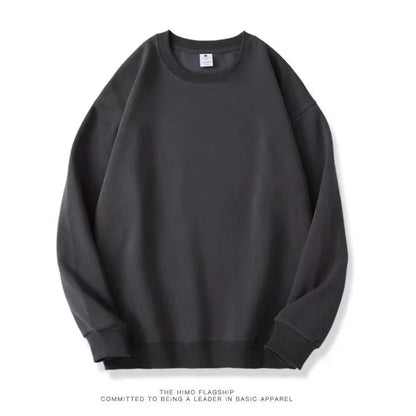 Unisex Basic Rundhals Sweatshirt Uni Farbe Langarm