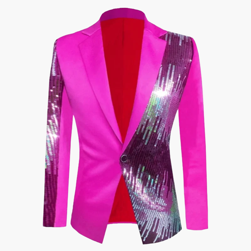 Herren Sakko Modern Blazer für Bühne und Party mit Pailletten-Design – Auffälliger Anzug für besondere Anlässe