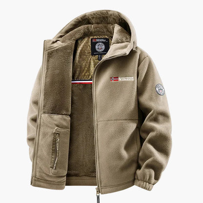 Herren Outdoor Fleecejacke mit Kapuze – Warme Freizeitjacke für Outdoor & Alltag