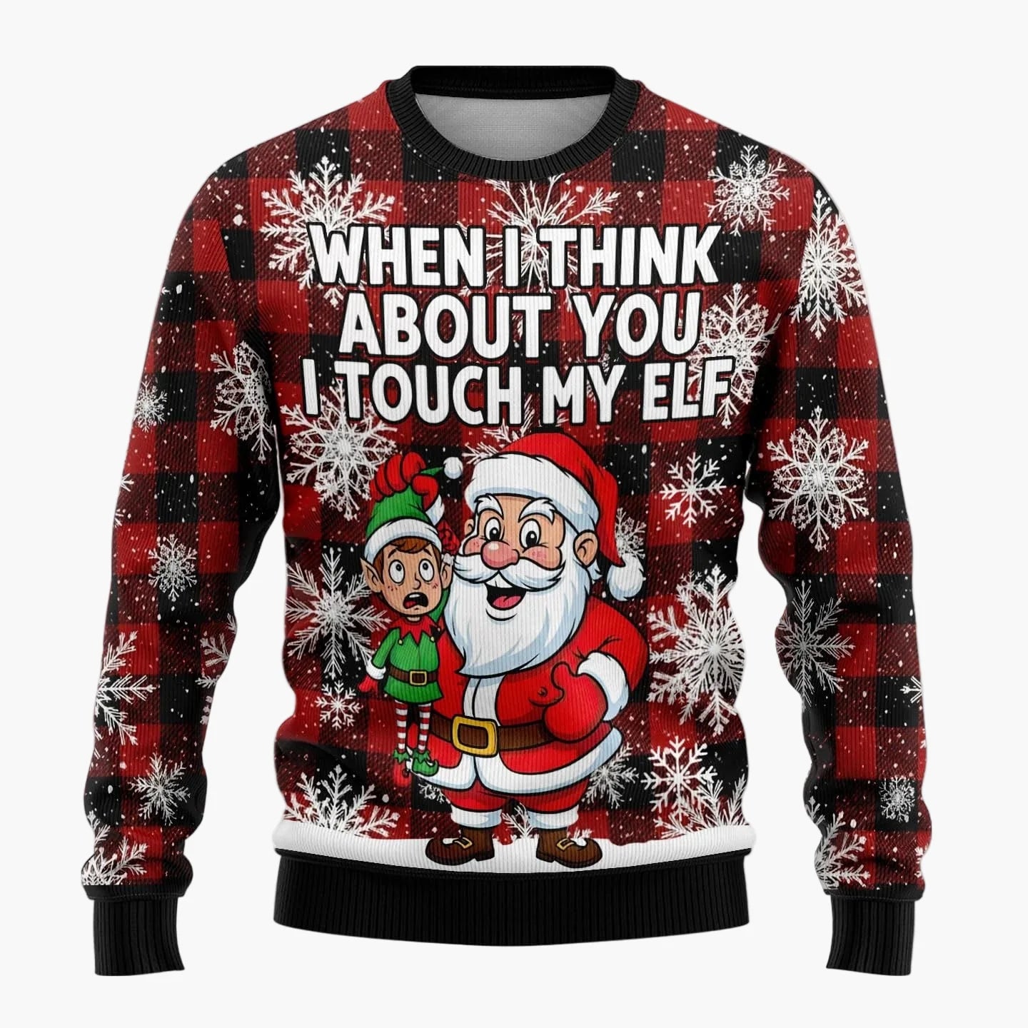 Herren Lustiger Weihnachts-Pullover mit frechem Santa-Motiv – Perfekt für Ugly Christmas Sweater Partys