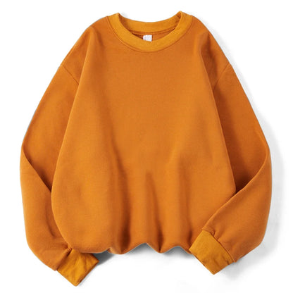 Damen Sweatshirt Lila Oversize Rundhals Langarm Basic-Pullover