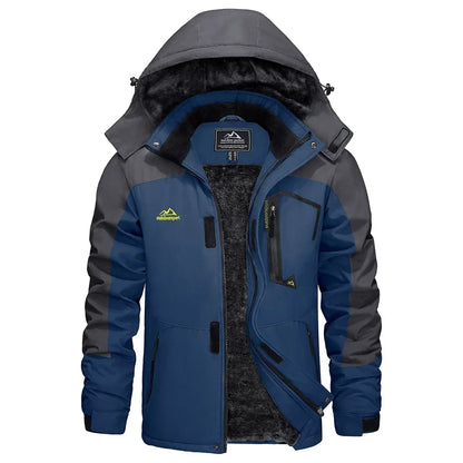 Winter Outdoorjacke für Herren mit Kapuze und Plüschfutter, viele Farben