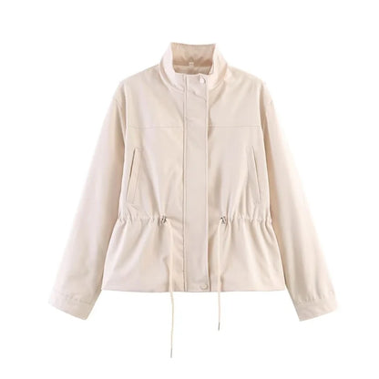 Damen Jacke mit Stehkragen & Tunnelzug Hellblau